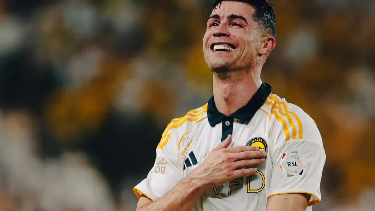 Player celebrating after a match with joyful expression