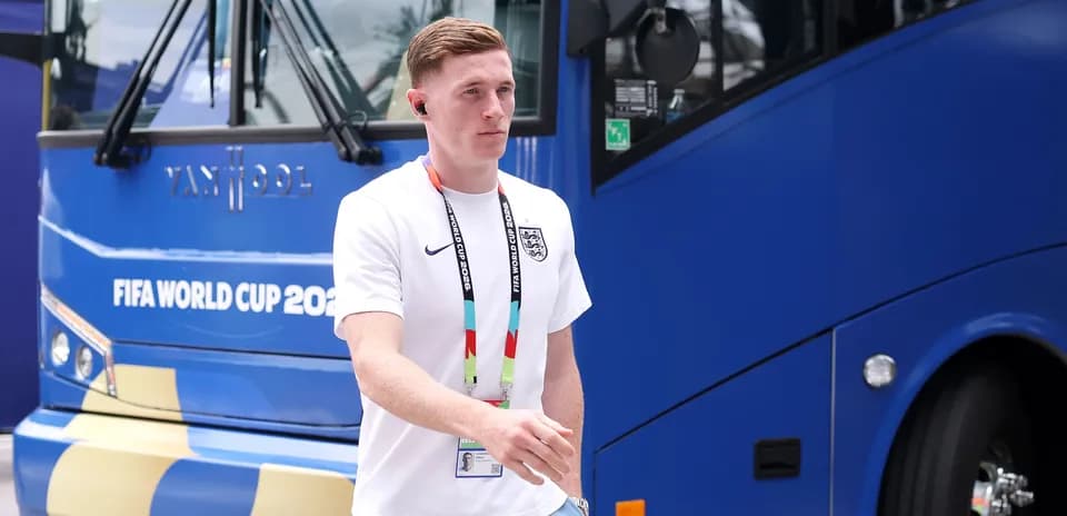 Player walking towards bus before FIFA World Cup match