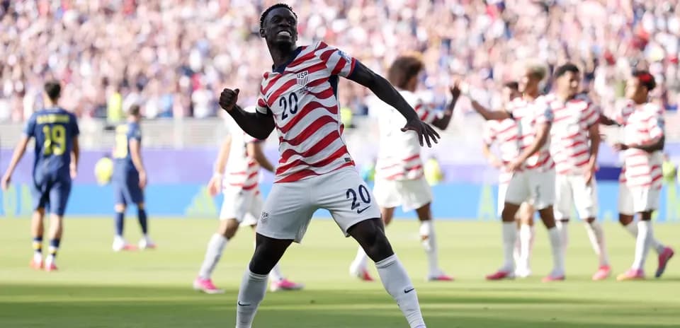 USA player celebrating a goal during match