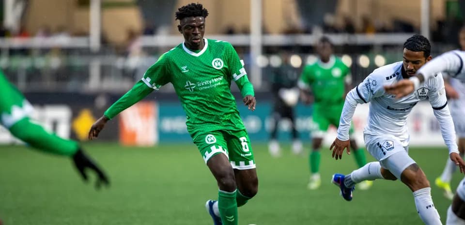 Player dribbling the ball during NY Cosmos match