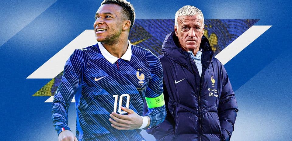 Kylian Mbappé and coach Didier Deschamps for France