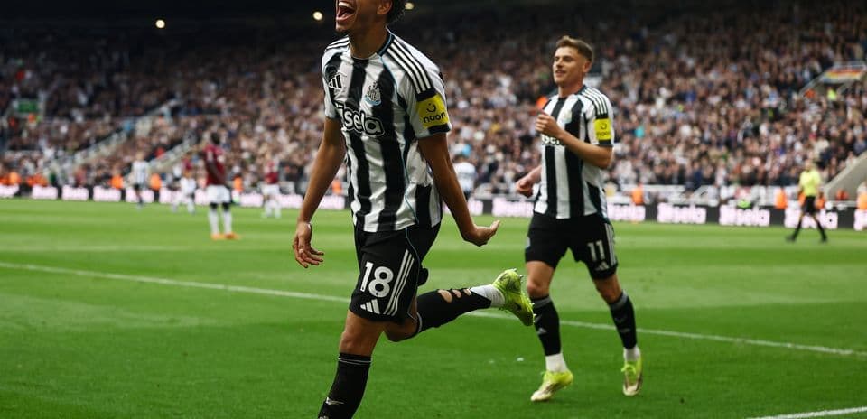 Newcastle player celebrating a goal