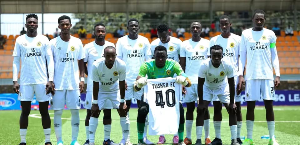 Tusker FC team posing for pre-match photo