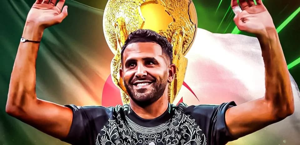 Player celebrating with trophy and national flag background