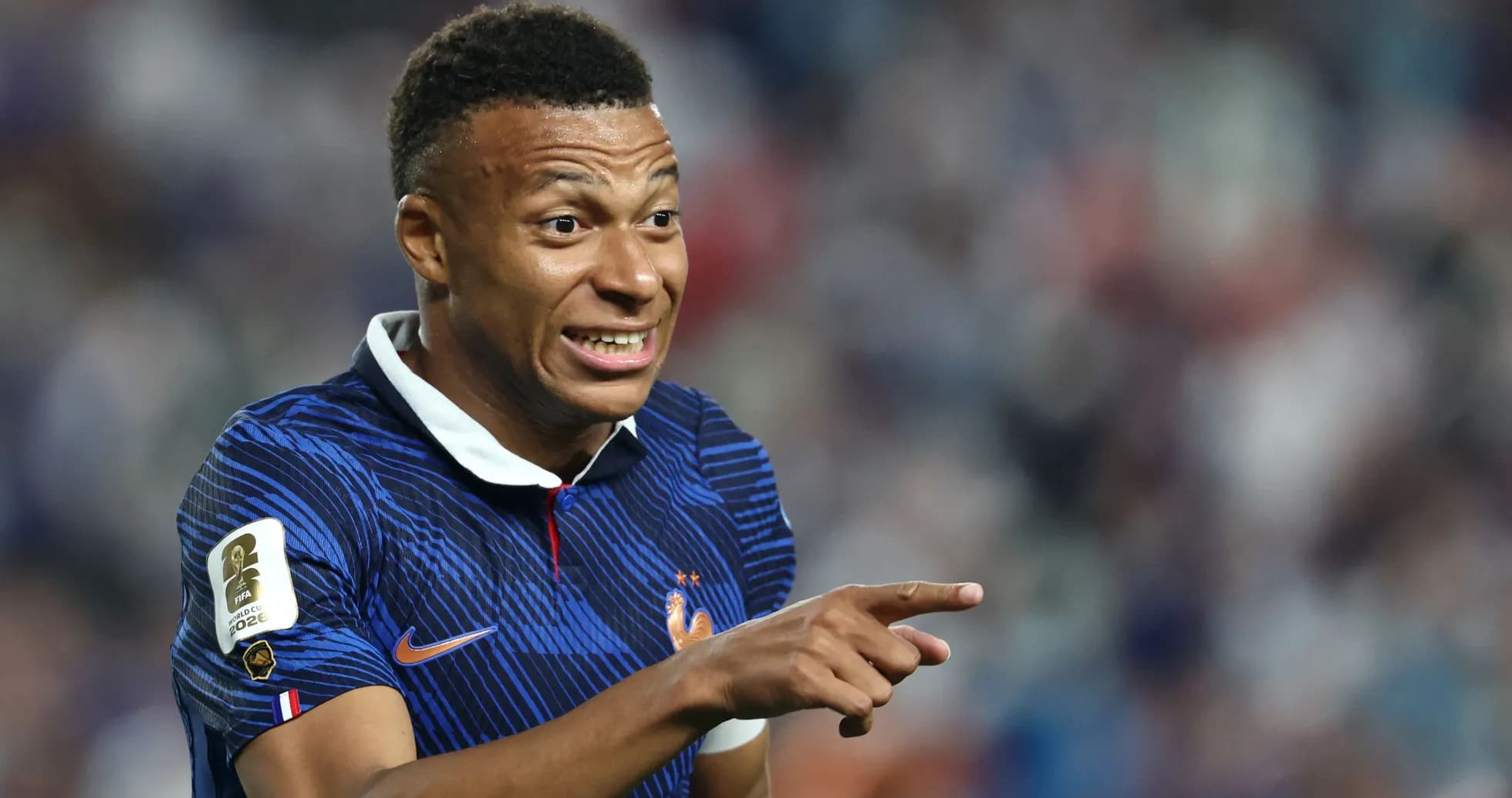 Player gesturing during a football match