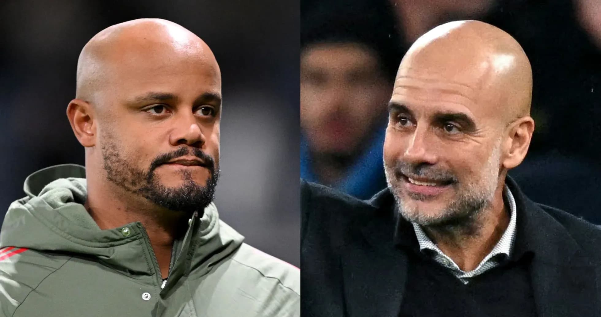 Two bald coaches during a football match