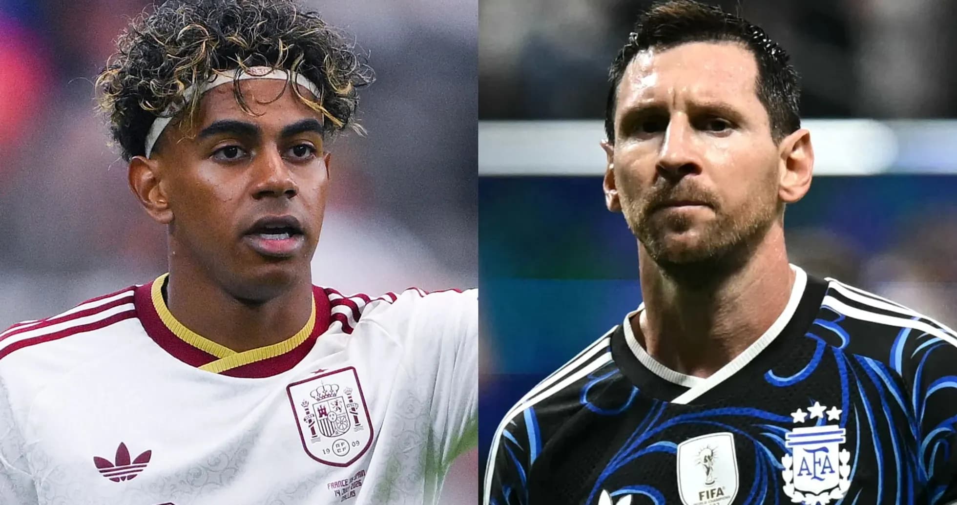 Two football players in national team kits