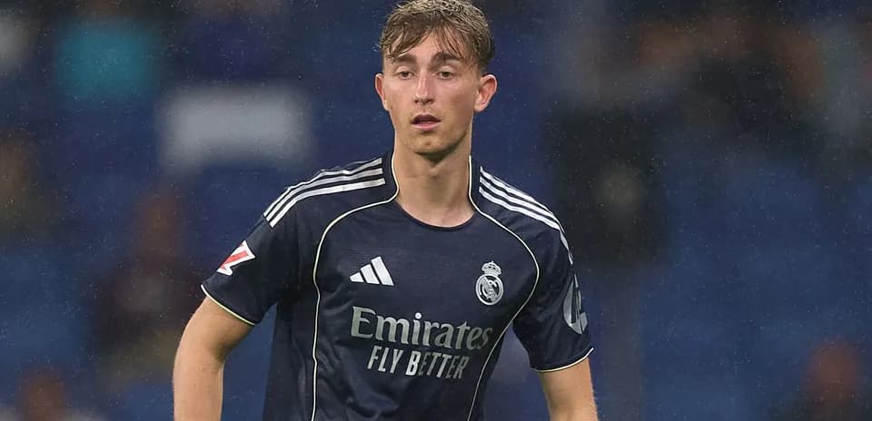 Player wearing Real Madrid jersey during match