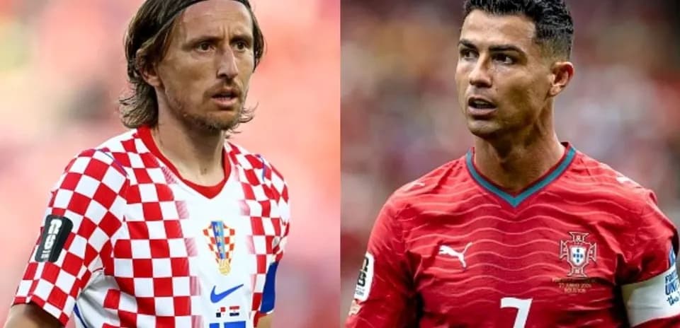 Modric and Ronaldo before World Cup match