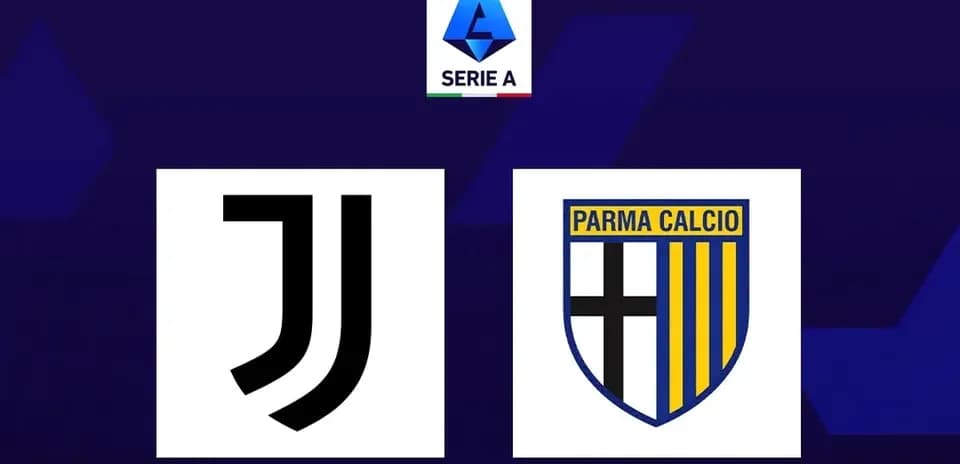 Logos of Juventus and Parma Calcio with Serie A logo