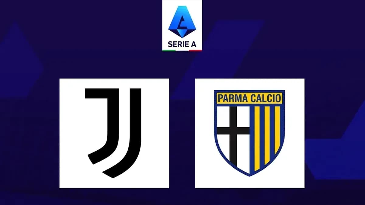 Logos of Juventus and Parma Calcio with Serie A logo