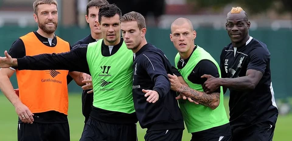 Liverpool players training in practice session