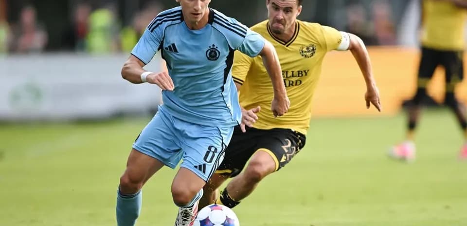 Player dribbling the ball during match