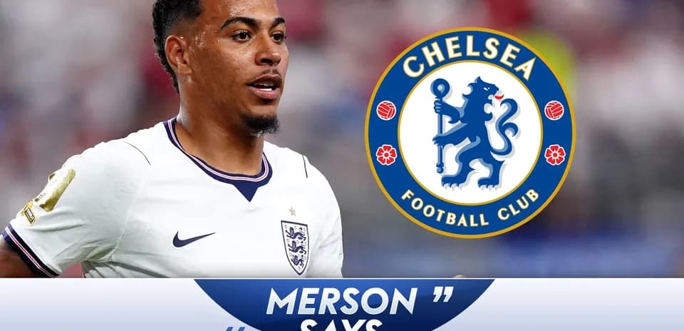 Player in England kit with Chelsea logo background