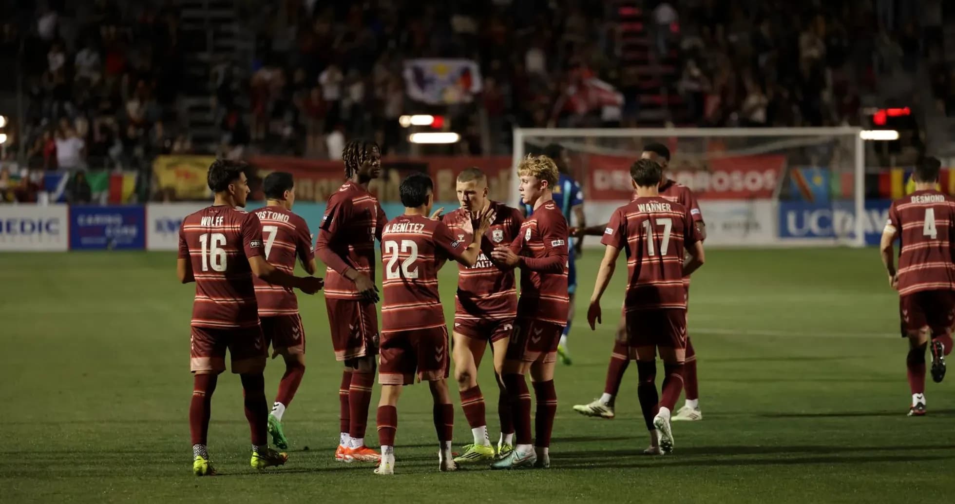 Sacramento Republic players celebrating a goal