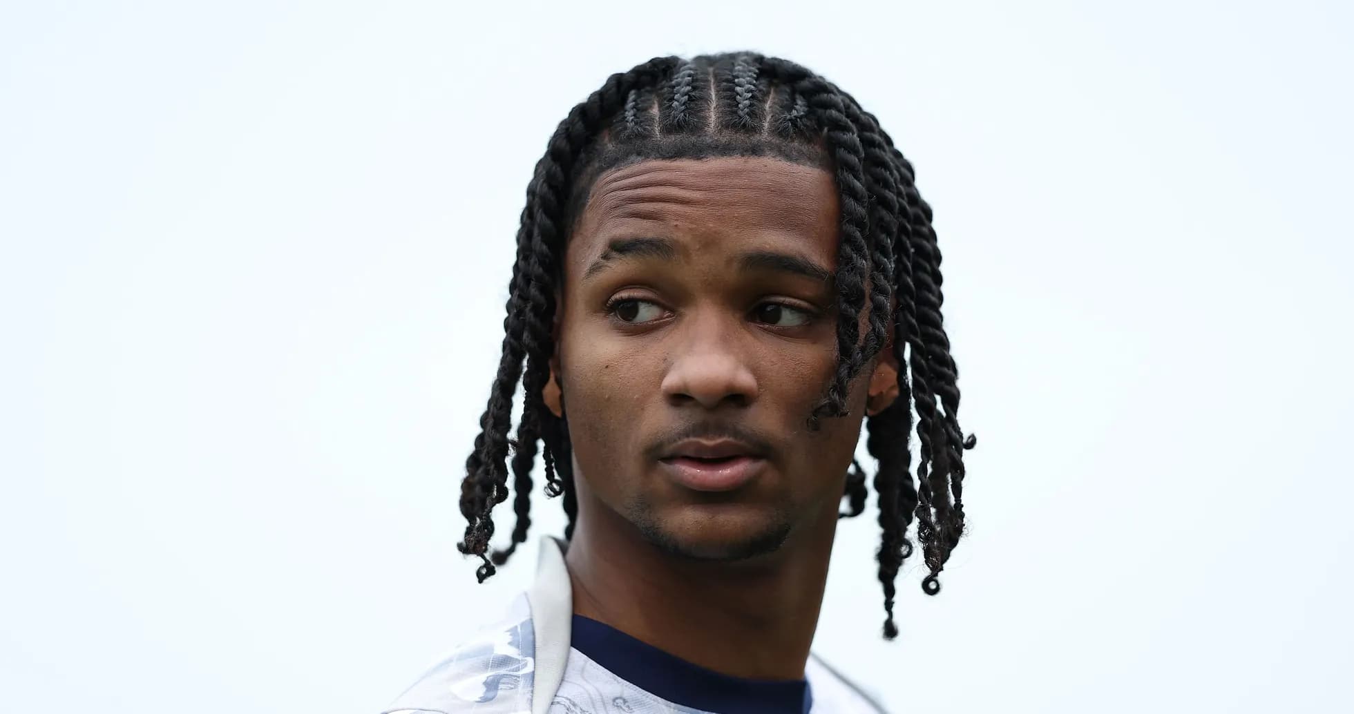 Player looking over shoulder during training session