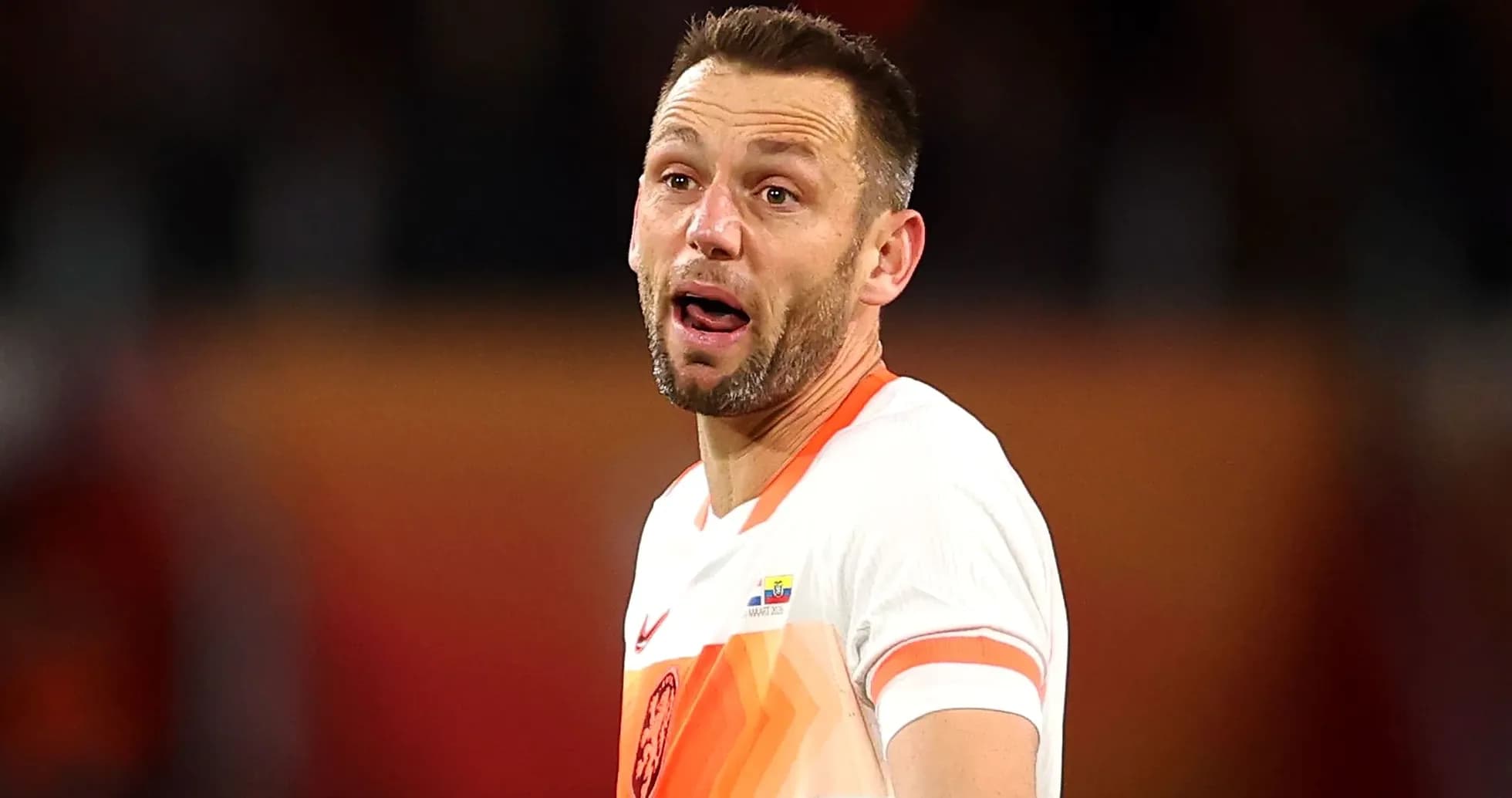 Player gesturing during a football match