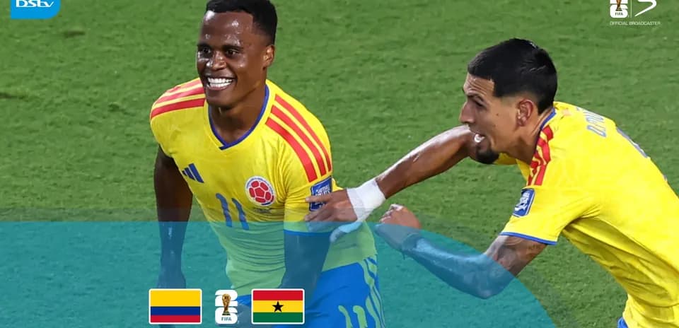 Colombian players celebrating during FIFA match