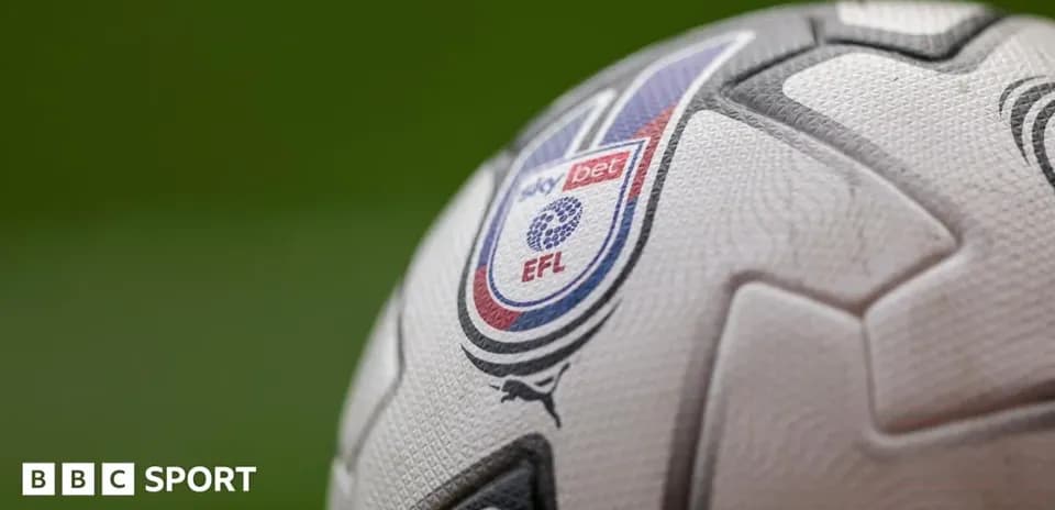 Close-up of EFL football with logo detail