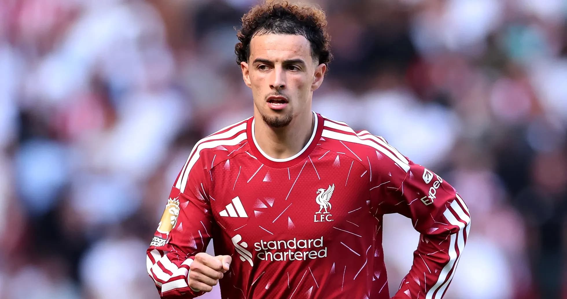 Player wearing Liverpool jersey during match