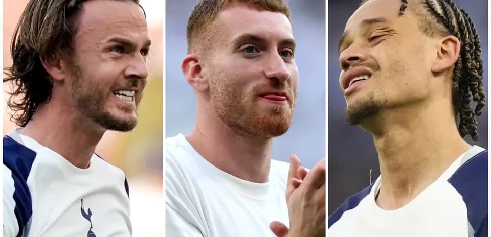 Three Tottenham players during warm-up session