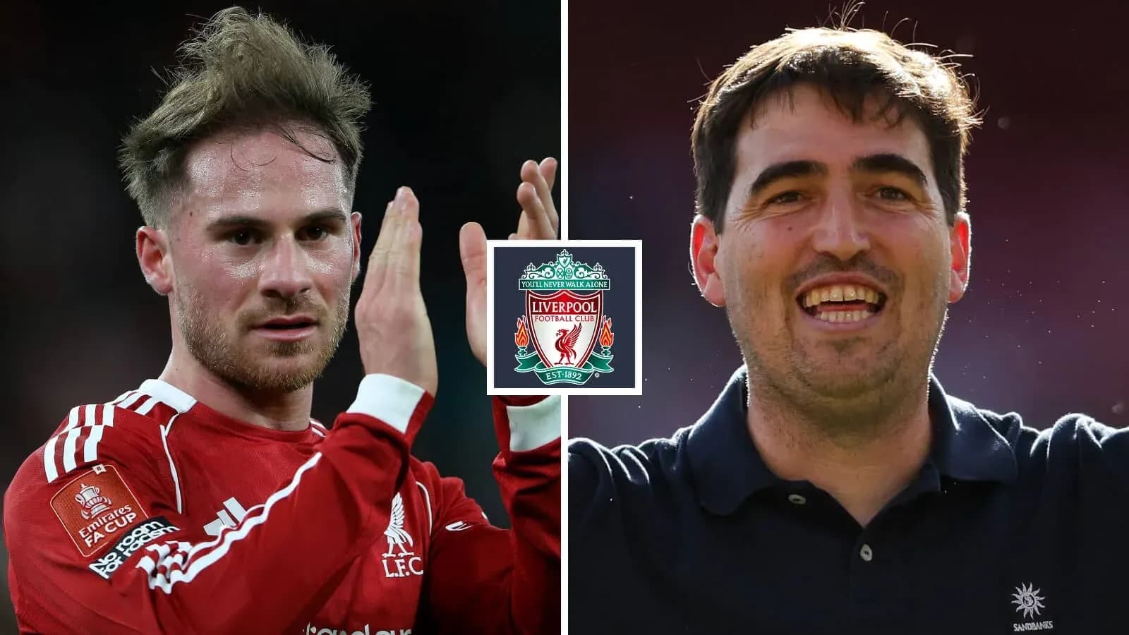 Two Liverpool FC players celebrating together