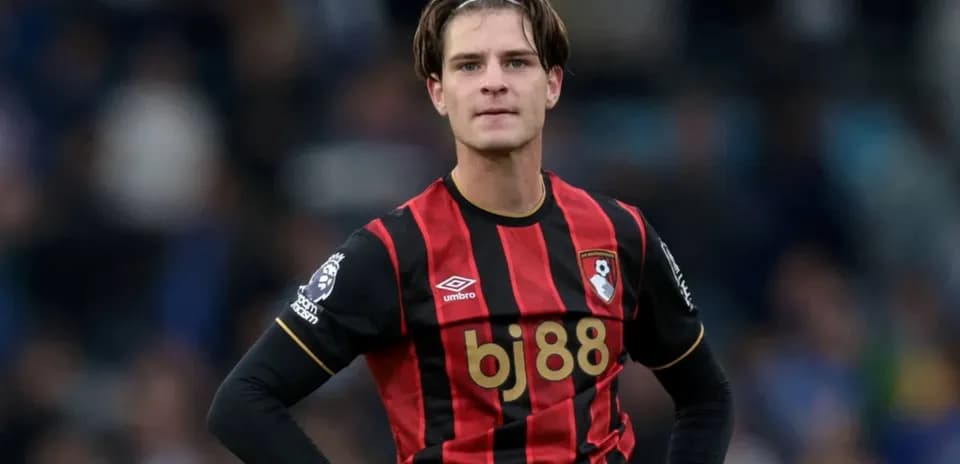 Player in Bournemouth jersey during match action