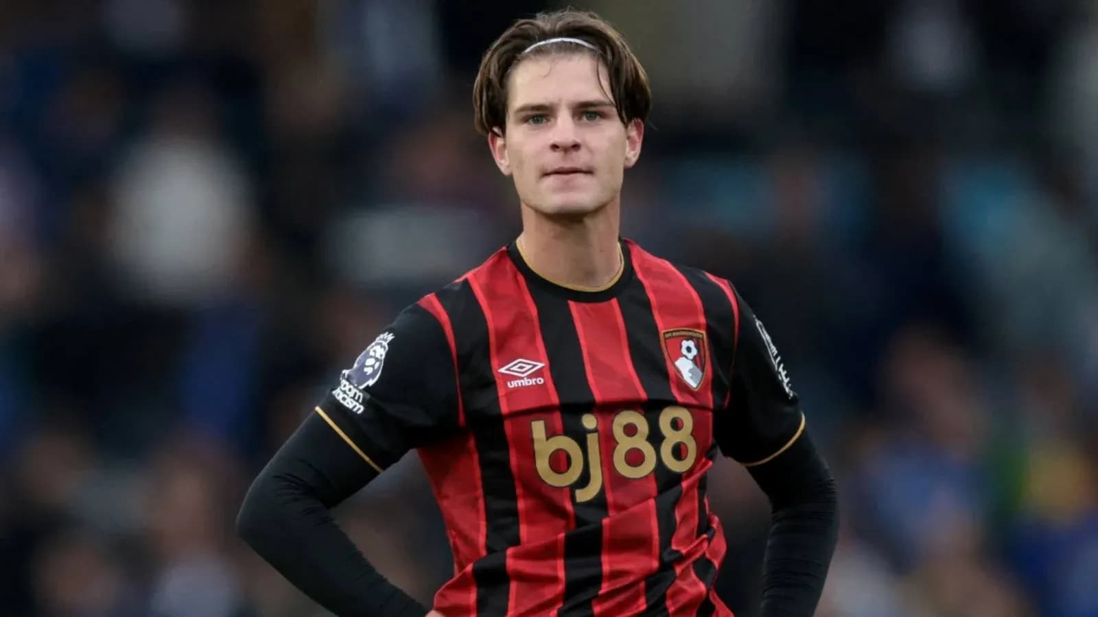 Player in Bournemouth jersey during match action
