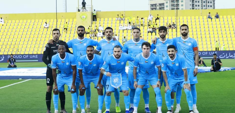 Ajman U23 team posing before the match