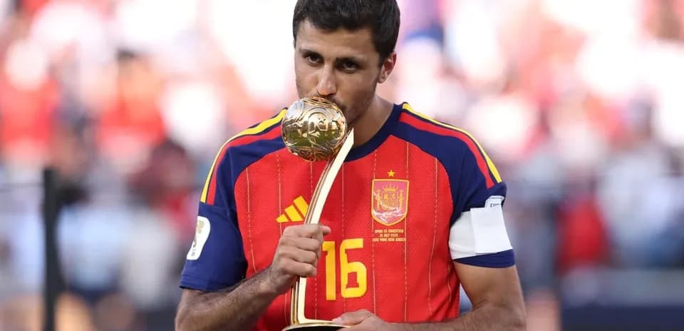 Player holding trophy after winning championship match