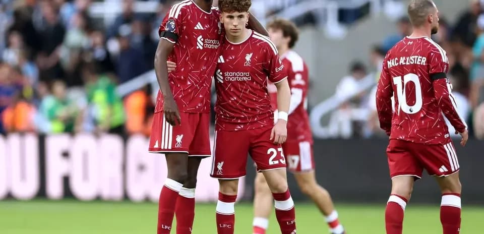 Liverpool players during a match at stadium