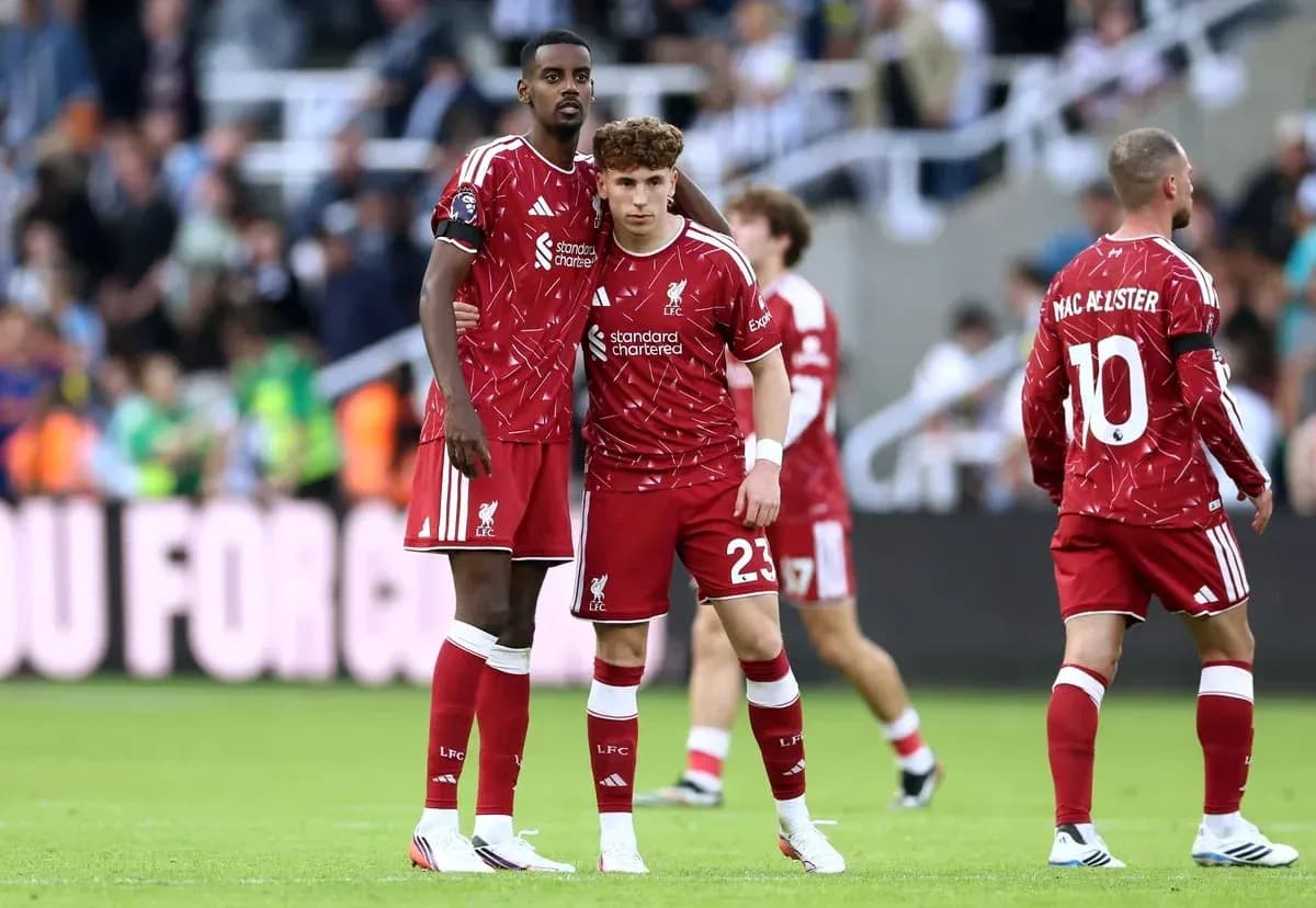 Liverpool players during a match at stadium
