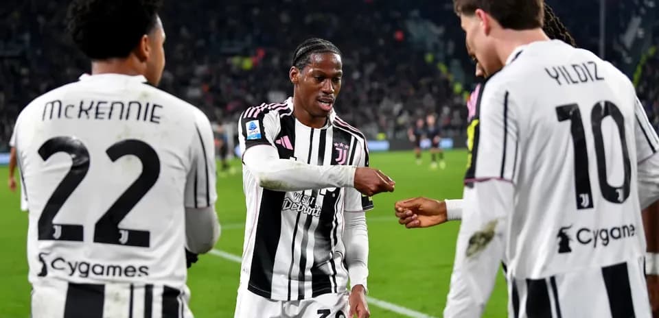 Juventus players celebrating during a match
