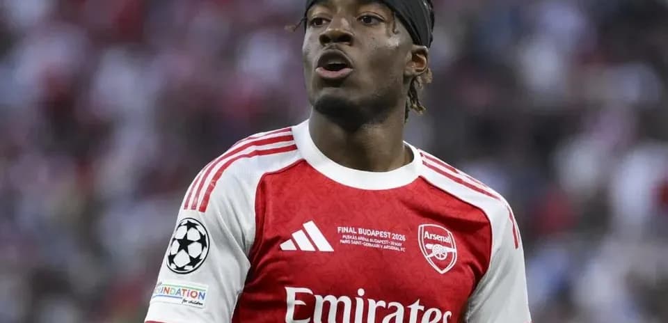 Player wearing Arsenal jersey during match