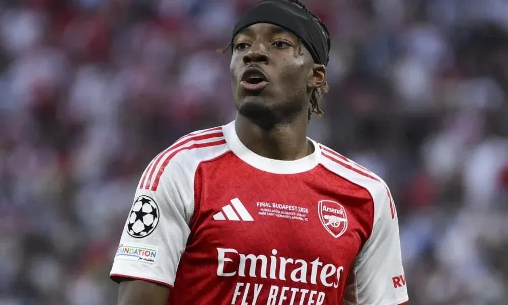 Player wearing Arsenal jersey during match