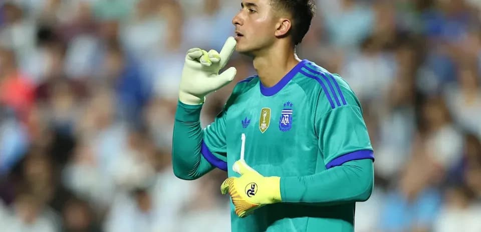 Goalkeeper gesturing during a football match
