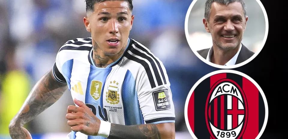Player in Argentina jersey during match with AC Milan logo