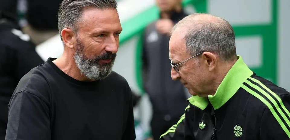 Two football managers greeting each other before match