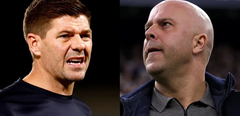 Two football managers in intense discussion