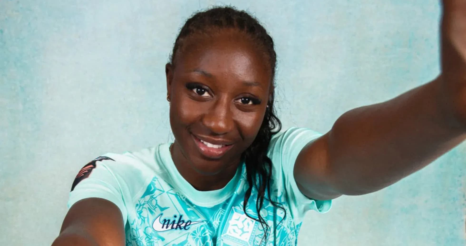 Athlete posing for a selfie in sportswear