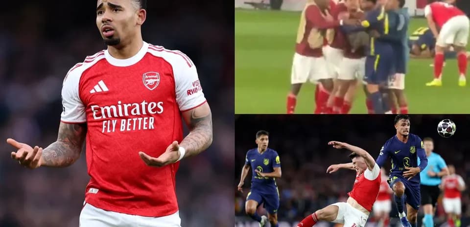 Arsenal player reacting during match with various scenes