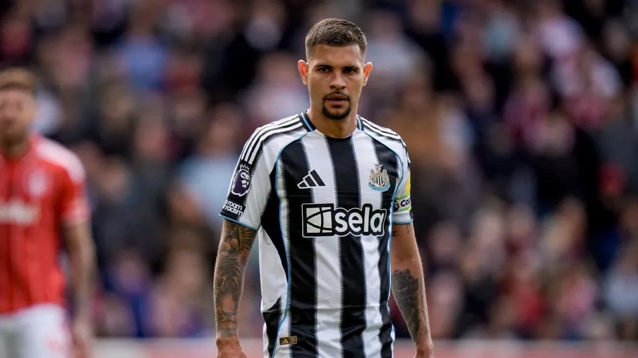 Newcastle player in striped jersey during match