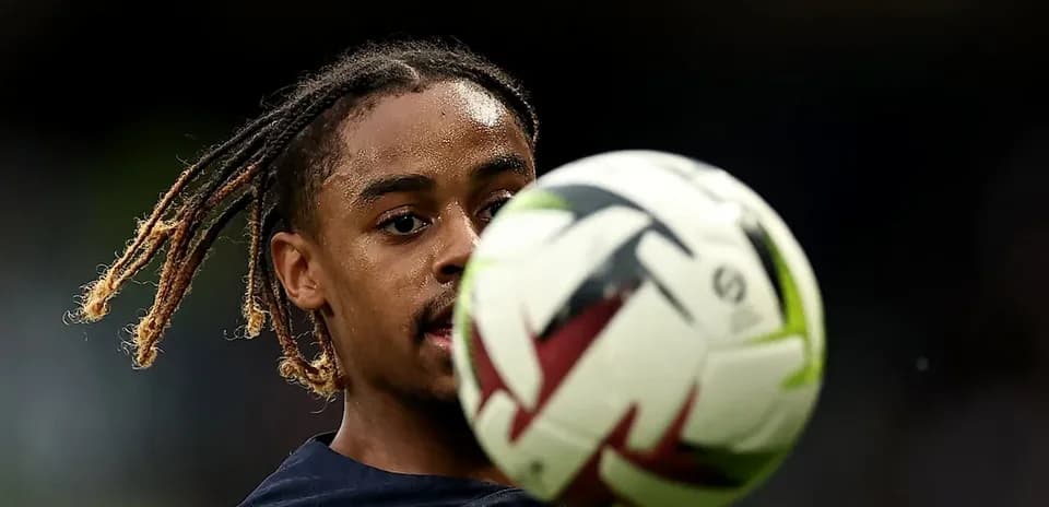 Player focusing on ball during training session