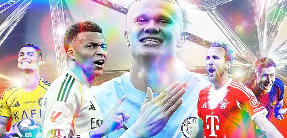 Famous football players in colorful montage