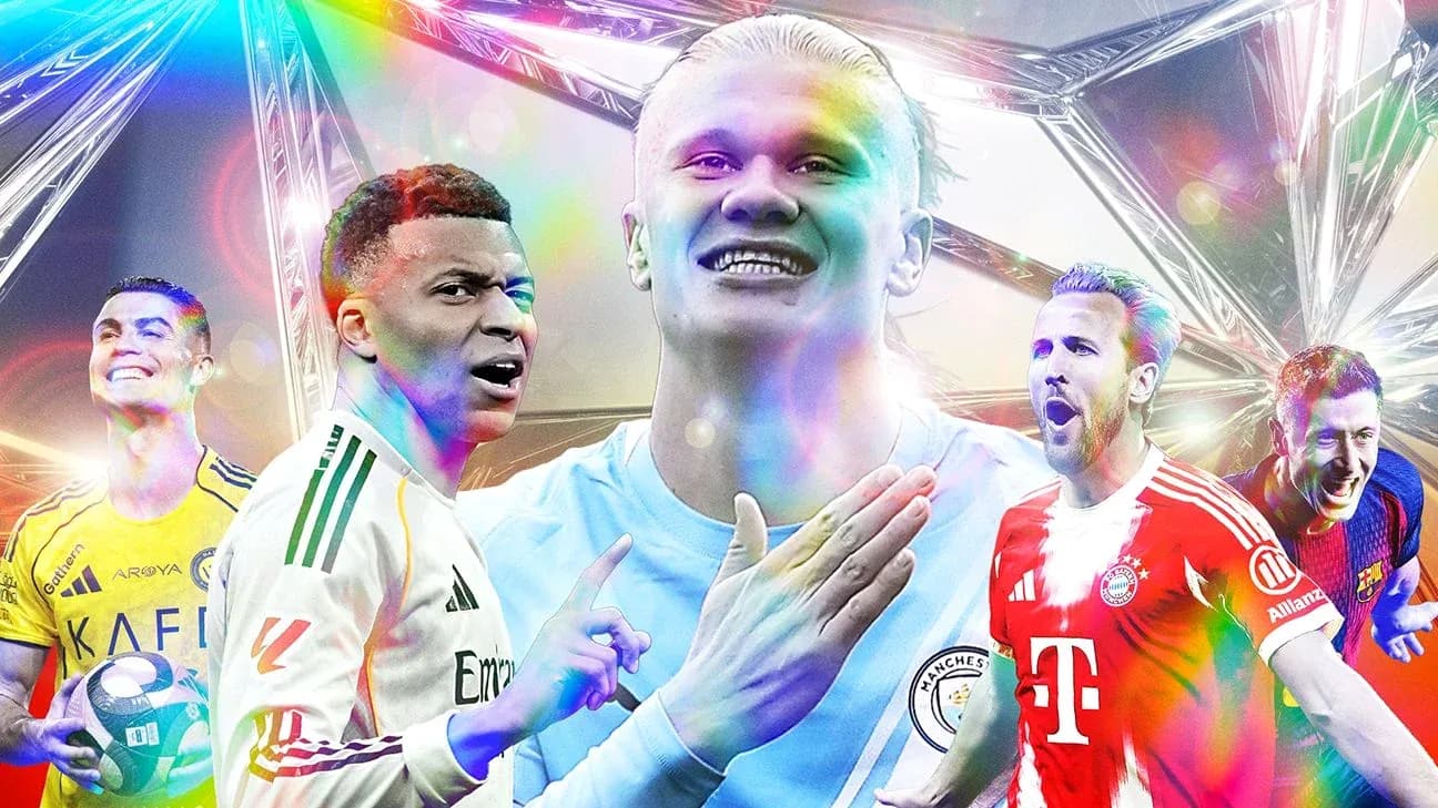 Famous football players in colorful montage