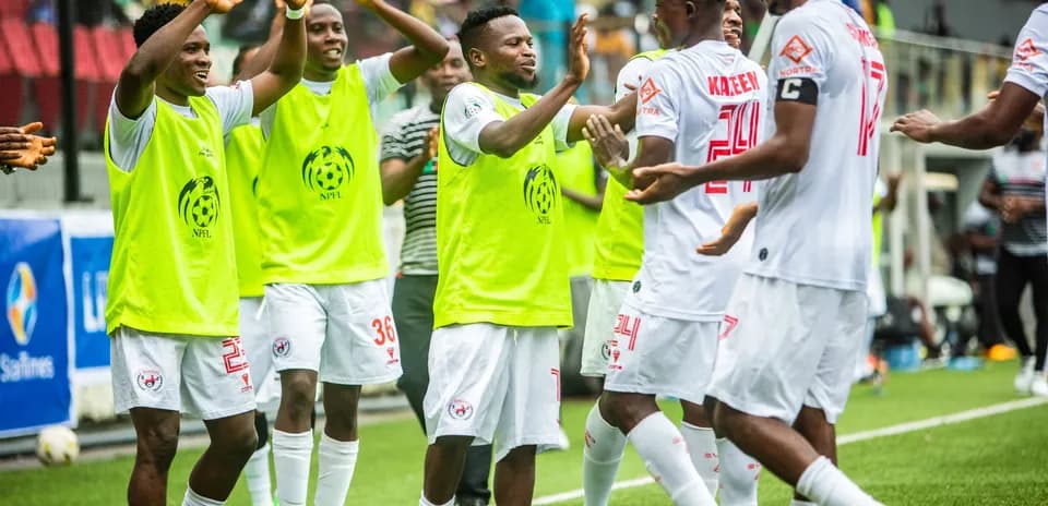 Players celebrating during NPFL match