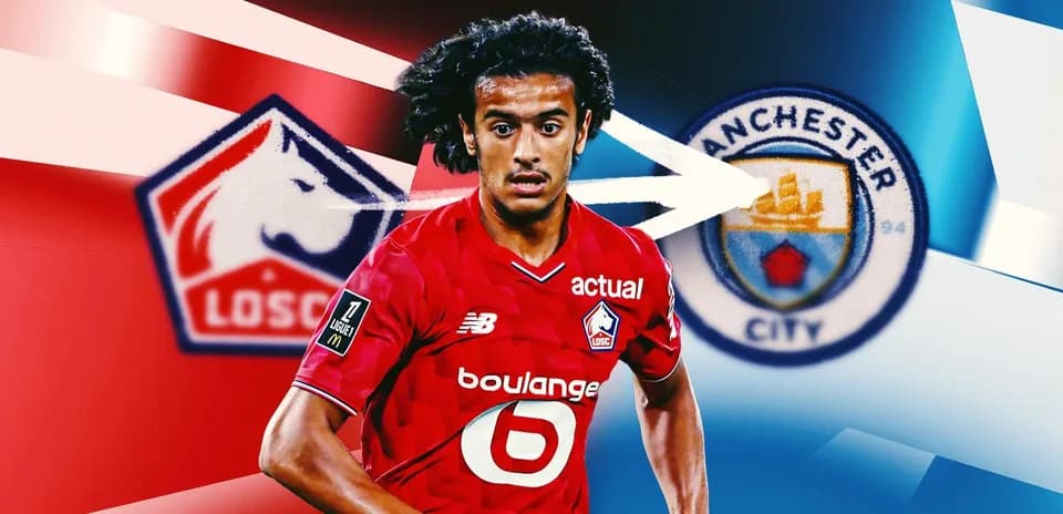 Player in LOSC jersey with Manchester City logo