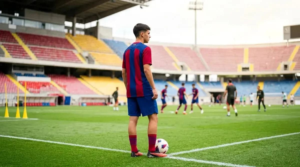 Player preparing for a corner kick during practice