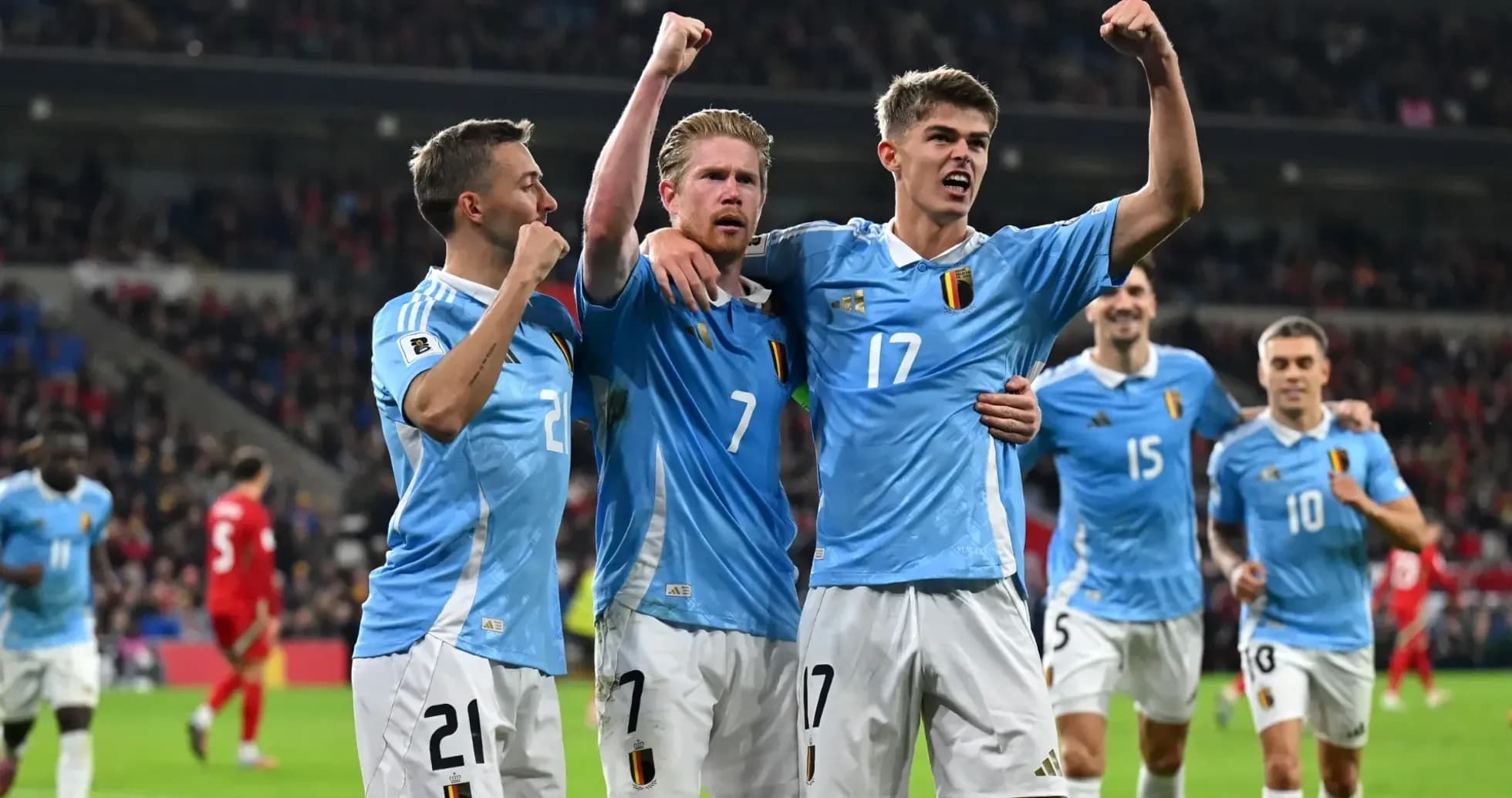 Belgium players celebrating during a match