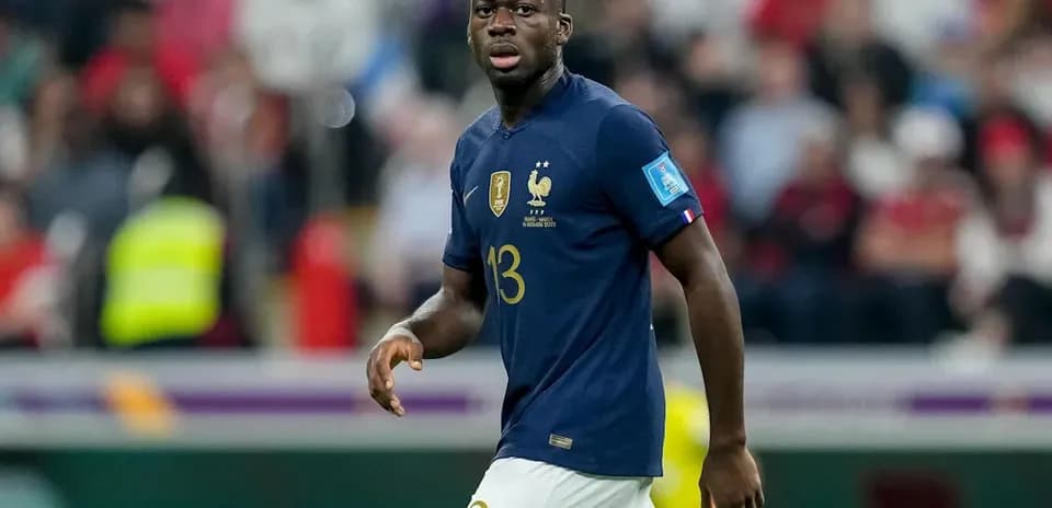 Player wearing France jersey during World Cup match